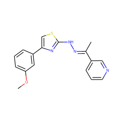 COc1cccc(-c2csc(N/N=C(\C)c3cccnc3)n2)c1 ZINC000058548455