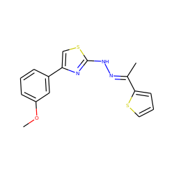 COc1cccc(-c2csc(N/N=C(\C)c3cccs3)n2)c1 ZINC000058540738