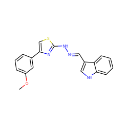 COc1cccc(-c2csc(N/N=C/c3c[nH]c4ccccc34)n2)c1 ZINC000058563899