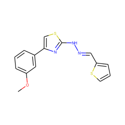 COc1cccc(-c2csc(N/N=C/c3cccs3)n2)c1 ZINC000058541837