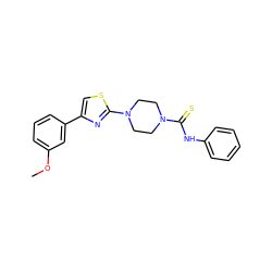 COc1cccc(-c2csc(N3CCN(C(=S)Nc4ccccc4)CC3)n2)c1 ZINC000008577764