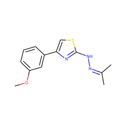 COc1cccc(-c2csc(NN=C(C)C)n2)c1 ZINC000058574803