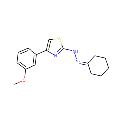 COc1cccc(-c2csc(NN=C3CCCCC3)n2)c1 ZINC000058574810