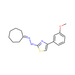 COc1cccc(-c2csc(NN=C3CCCCCC3)n2)c1 ZINC000058592356