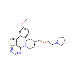 COc1cccc(-c2csc3ncnc(N4CCC(COCCN5CCCC5)CC4)c23)c1 ZINC000146505061