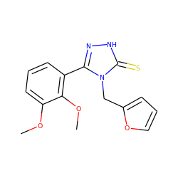 COc1cccc(-c2n[nH]c(=S)n2Cc2ccco2)c1OC ZINC000006492108