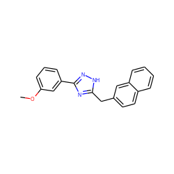 COc1cccc(-c2n[nH]c(Cc3ccc4ccccc4c3)n2)c1 ZINC000013589631