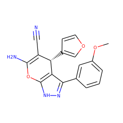 COc1cccc(-c2n[nH]c3c2[C@@H](c2ccoc2)C(C#N)=C(N)O3)c1 ZINC000005817958