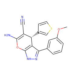 COc1cccc(-c2n[nH]c3c2[C@@H](c2ccsc2)C(C#N)=C(N)O3)c1 ZINC000005139249