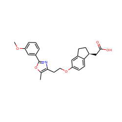 COc1cccc(-c2nc(CCOc3ccc4c(c3)CC[C@H]4CC(=O)O)c(C)o2)c1 ZINC000028951939