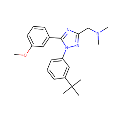 COc1cccc(-c2nc(CN(C)C)nn2-c2cccc(C(C)(C)C)c2)c1 ZINC000045339889