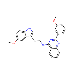 COc1cccc(-c2nc(NCCc3c[nH]c4ccc(OC)cc34)c3ccccc3n2)c1 ZINC000004268314