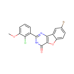 COc1cccc(-c2nc3c(oc4ccc(Br)cc43)c(=O)[nH]2)c1Cl ZINC000084727288