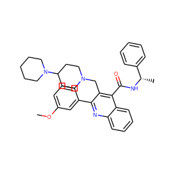 COc1cccc(-c2nc3ccccc3c(C(=O)N[C@@H](C)c3ccccc3)c2CN2CCC(N3CCCCC3)CC2)c1 ZINC001772573990