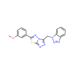 COc1cccc(-c2nn3c(Cn4nnc5ccccc54)nnc3s2)c1 ZINC000002360119