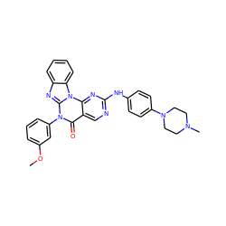 COc1cccc(-n2c(=O)c3cnc(Nc4ccc(N5CCN(C)CC5)cc4)nc3n3c4ccccc4nc23)c1 ZINC000053026129