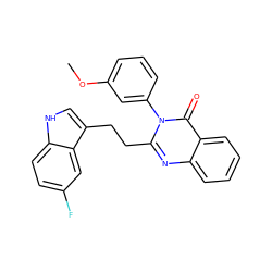 COc1cccc(-n2c(CCc3c[nH]c4ccc(F)cc34)nc3ccccc3c2=O)c1 ZINC000013821529