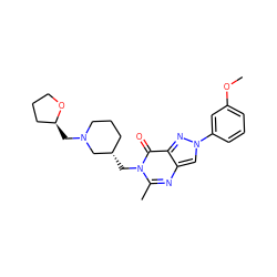 COc1cccc(-n2cc3nc(C)n(C[C@H]4CCCN(C[C@H]5CCCO5)C4)c(=O)c3n2)c1 ZINC000169331016