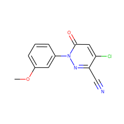 COc1cccc(-n2nc(C#N)c(Cl)cc2=O)c1 ZINC000001401236