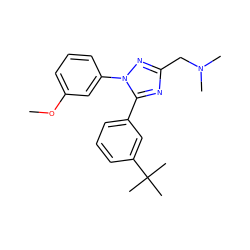 COc1cccc(-n2nc(CN(C)C)nc2-c2cccc(C(C)(C)C)c2)c1 ZINC000045388742