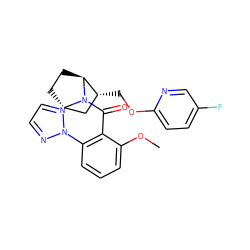 COc1cccc(-n2nccn2)c1C(=O)N1[C@H]2CC[C@H]1[C@H](COc1ccc(F)cn1)C2 ZINC000226064936