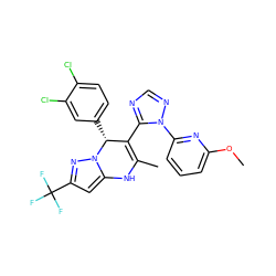 COc1cccc(-n2ncnc2C2=C(C)Nc3cc(C(F)(F)F)nn3[C@@H]2c2ccc(Cl)c(Cl)c2)n1 ZINC000101668674