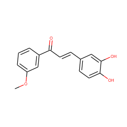 COc1cccc(C(=O)/C=C/c2ccc(O)c(O)c2)c1 ZINC000013834204