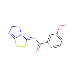 COc1cccc(C(=O)/N=C2\SSC3=NCCN32)c1 ZINC000034051660