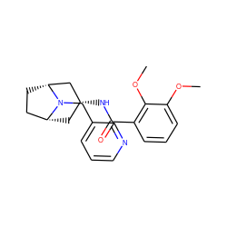 COc1cccc(C(=O)N[C@@H]2C[C@@H]3CC[C@H](C2)N3Cc2cccnc2)c1OC ZINC000299821152