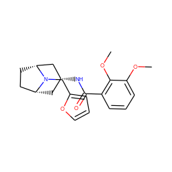 COc1cccc(C(=O)N[C@@H]2C[C@@H]3CC[C@H](C2)N3Cc2ccco2)c1OC ZINC000103236628