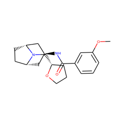 COc1cccc(C(=O)N[C@H]2C[C@@H]3CC[C@H](C2)N3C[C@@H]2CCCO2)c1 ZINC000299819513