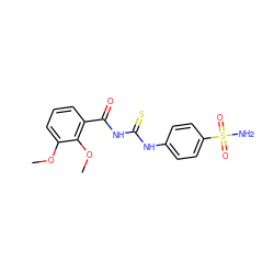 COc1cccc(C(=O)NC(=S)Nc2ccc(S(N)(=O)=O)cc2)c1OC ZINC000098083686