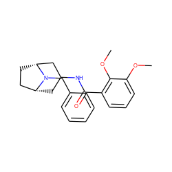 COc1cccc(C(=O)NC2C[C@@H]3CC[C@H](C2)N3Cc2ccccc2)c1OC ZINC000004214580