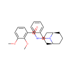 COc1cccc(C(=O)NC2C[C@@H]3CCC[C@H](C2)N3Cc2ccccc2)c1OC ZINC000012356332