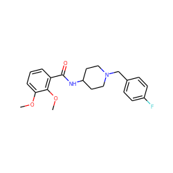 COc1cccc(C(=O)NC2CCN(Cc3ccc(F)cc3)CC2)c1OC ZINC000006019118