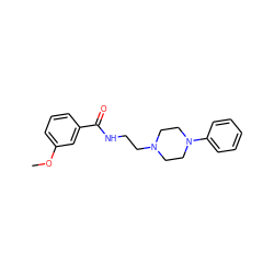 COc1cccc(C(=O)NCCN2CCN(c3ccccc3)CC2)c1 ZINC000053246402