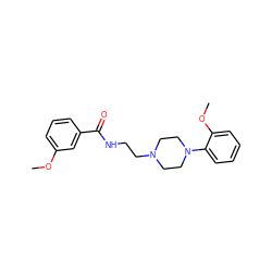 COc1cccc(C(=O)NCCN2CCN(c3ccccc3OC)CC2)c1 ZINC000053084608