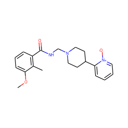 COc1cccc(C(=O)NCN2CCC(c3cccc[n+]3[O-])CC2)c1C ZINC000038149978