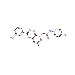 COc1cccc(C(=O)Nc2cc(C)nn(CC(=O)Nc3ccc(Br)cc3)c2=O)c1 ZINC000096271777