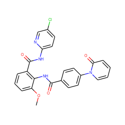 COc1cccc(C(=O)Nc2ccc(Cl)cn2)c1NC(=O)c1ccc(-n2ccccc2=O)cc1 ZINC000029046534