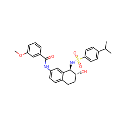COc1cccc(C(=O)Nc2ccc3c(c2)[C@@H](NS(=O)(=O)c2ccc(C(C)C)cc2)[C@H](O)CC3)c1 ZINC000040880328