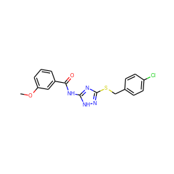 COc1cccc(C(=O)Nc2nc(SCc3ccc(Cl)cc3)n[nH]2)c1 ZINC000007794914