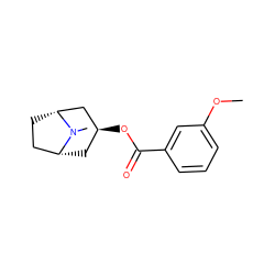 COc1cccc(C(=O)O[C@H]2C[C@@H]3CC[C@H](C2)N3C)c1 ZINC000103227310