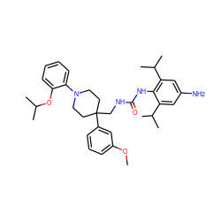 COc1cccc(C2(CNC(=O)Nc3c(C(C)C)cc(N)cc3C(C)C)CCN(c3ccccc3OC(C)C)CC2)c1 ZINC000049709745