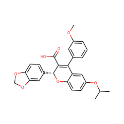 COc1cccc(C2=C(C(=O)O)[C@@H](c3ccc4c(c3)OCO4)Oc3ccc(OC(C)C)cc32)c1 ZINC000013473475