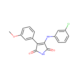 COc1cccc(C2=C(Nc3cccc(Cl)c3)C(=O)NC2=O)c1 ZINC000014945985