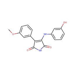 COc1cccc(C2=C(Nc3cccc(O)c3)C(=O)NC2=O)c1 ZINC000014945994