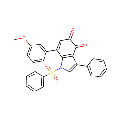 COc1cccc(C2=CC(=O)C(=O)c3c(-c4ccccc4)cn(S(=O)(=O)c4ccccc4)c32)c1 ZINC001772584813