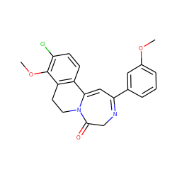 COc1cccc(C2=NCC(=O)N3CCc4c(ccc(Cl)c4OC)C3=C2)c1 ZINC000149260699