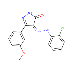 COc1cccc(C2=NNC(=O)/C2=N\Nc2ccccc2Cl)c1 ZINC000049110472